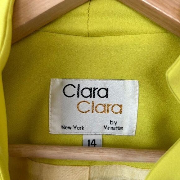 Clara Clara by Vinette Size 14 Neon Yellow Lime Green Blazer Evening Jacket - Picture 3 of 15